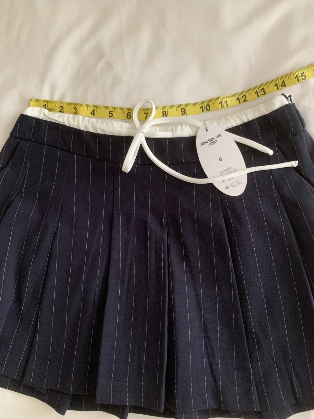 NWT Scoop Double Waistband Mini Skirt Size 6 Carbon Navy Parsnip Pleated - Picture 6 of 9